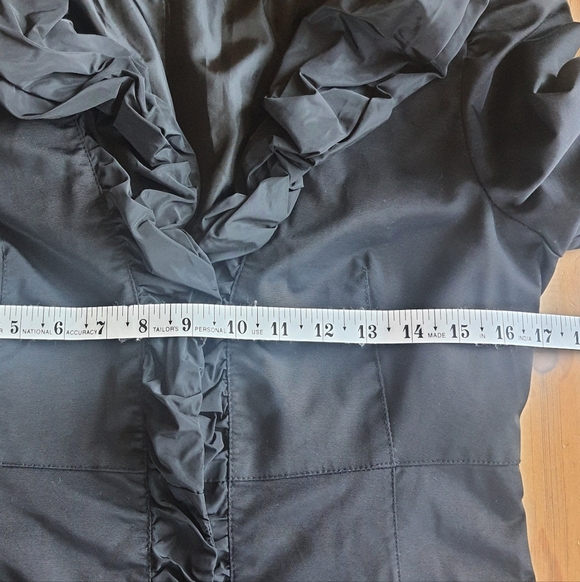 Blanc Noir Black Ruffled Trench Coat Womens M - Picture 10 of 16